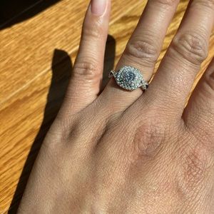 CZ -1ct center double halo ring